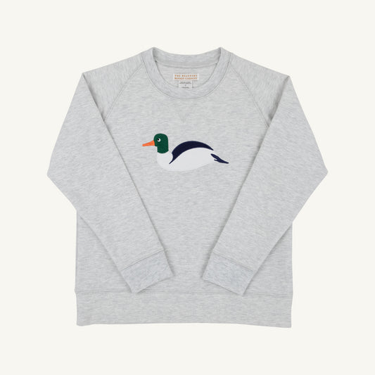 TBBC | Cassidy Comfy Crewneck - Grantley Gray (Heathered) with Duck Appliqué
