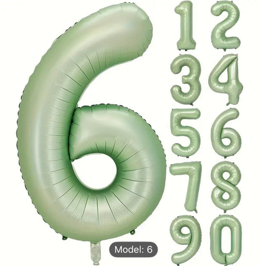 Birthday Number Balloon | Vintage Green