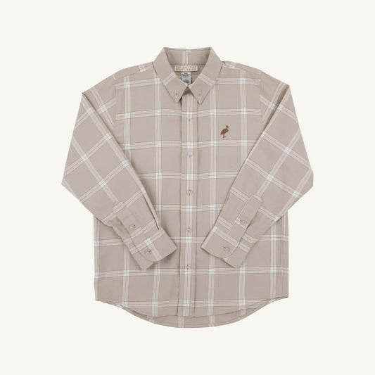TBBC | Dean's List Dress Shirt (Flannel) - Thompson Park Plaid with Gray Bay Brown