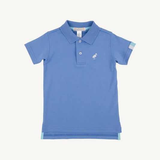 TBBC | Prim & Proper Polo & Onesie - Barbados Blue with Worth Avenue White Stork