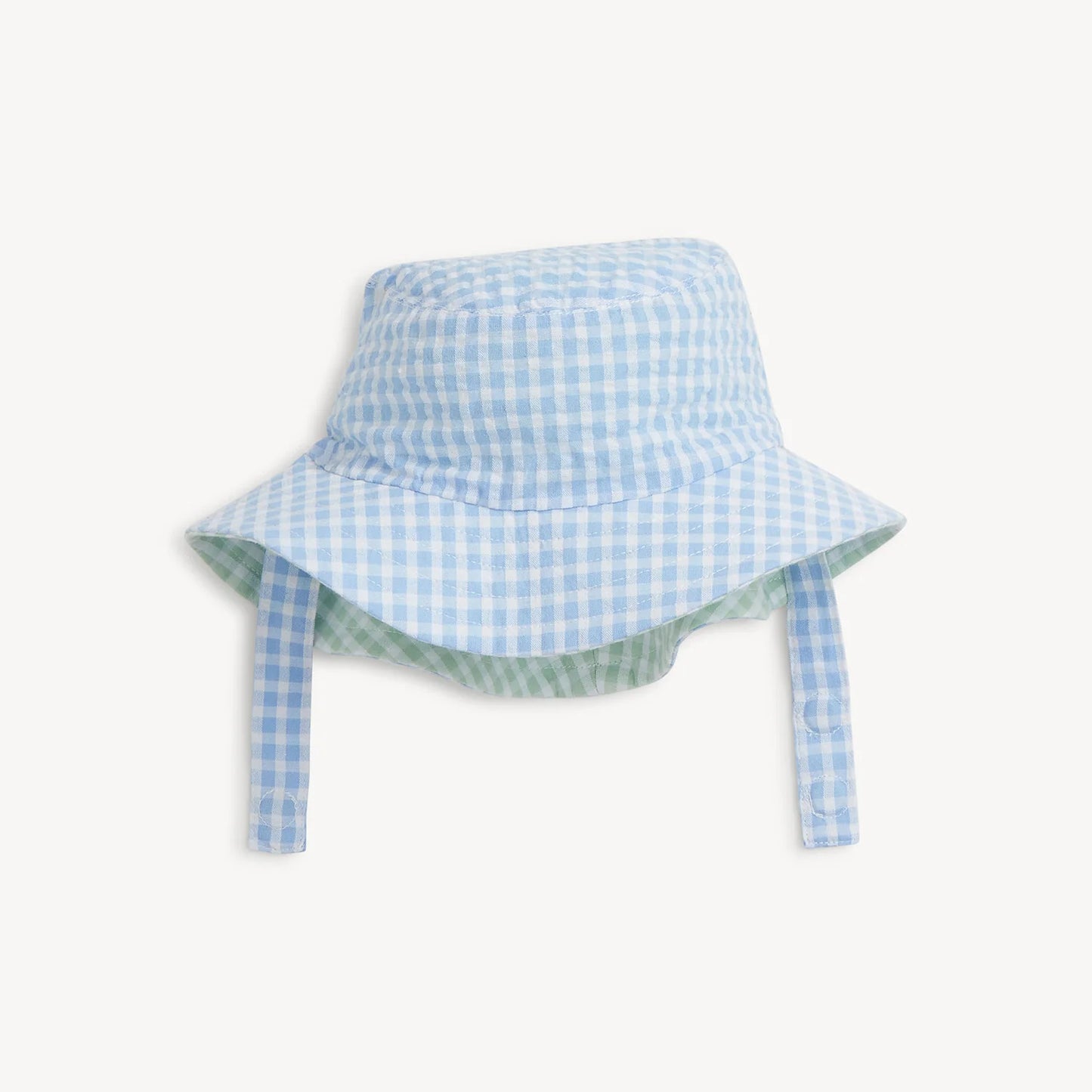 Magnetic Me | Magnetic Reversible Bucket Hat - Colorblock Cloud Blue Gingham