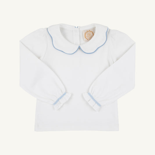 TBBC | Emma's Top (Knit) - Worth Ave White with Barrington Blue
