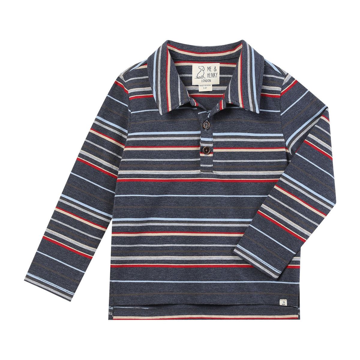 Me & Henry | Spencer Polo - Chambray Multi-Stripe