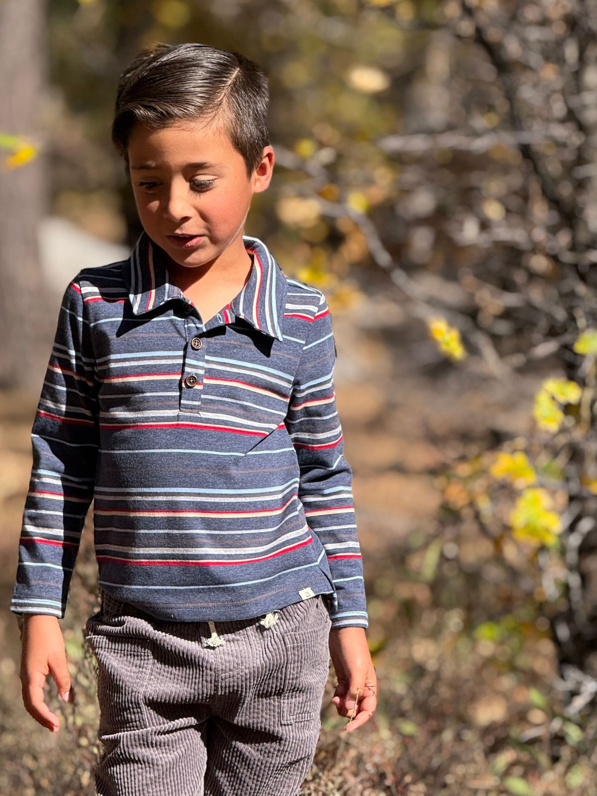 Me & Henry | Spencer Polo - Chambray Multi-Stripe