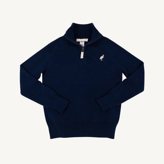 TBBC | Hayden Half Zip Sweater - Nantucket Navy/Osprey Oatmeal