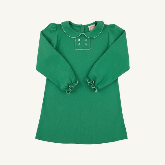 TBBC | Long Sleeve Banks Button Dress - Kiawah Kelly Green/Worth Ave White