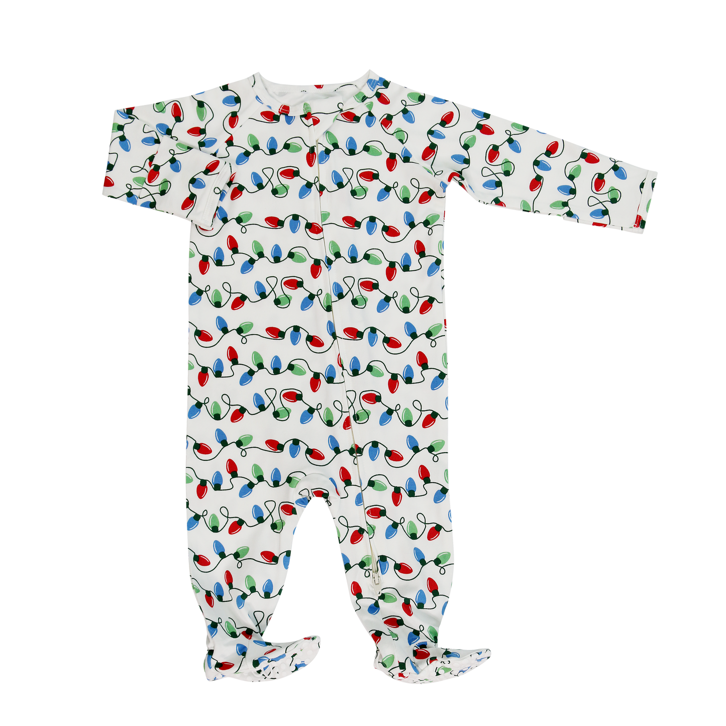 Sweet Bamboo - Zipper Footie - String Of Lights