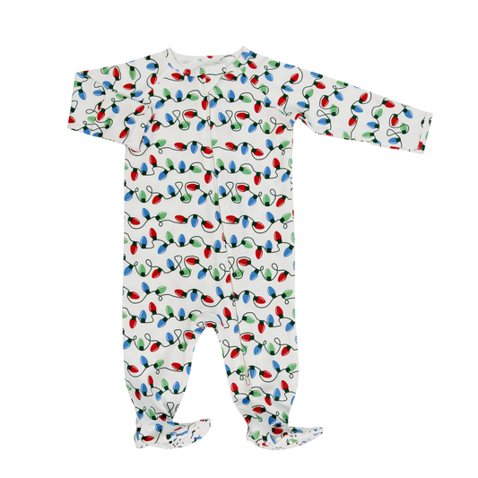 Sweet Bamboo - Zipper Footie - String Of Lights