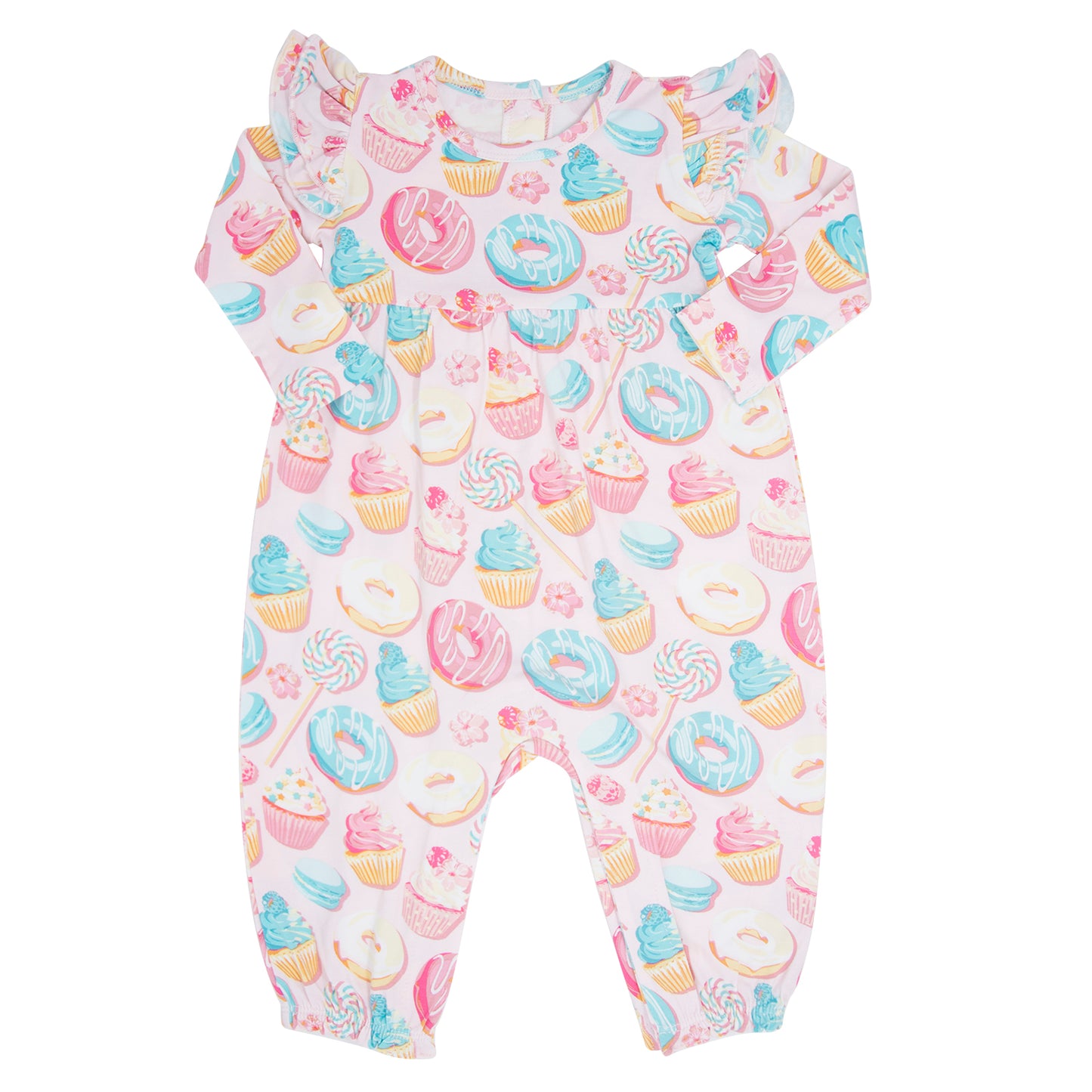 Sweet Bamboo - Long Sleeve Flutter Sleeve Romper - Sweet Tooth