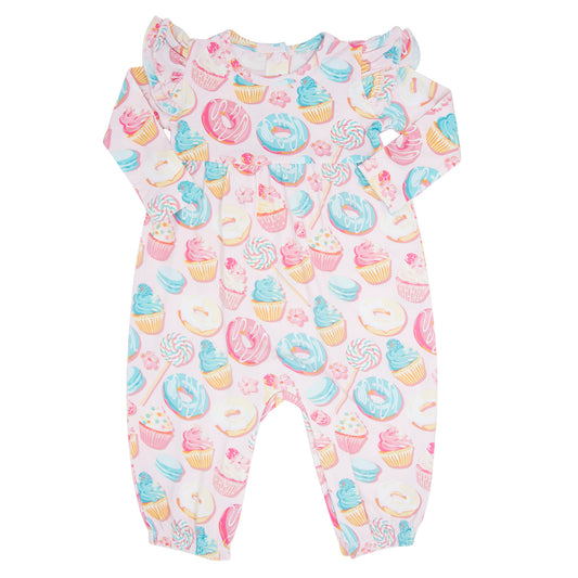 Sweet Bamboo - Long Sleeve Flutter Sleeve Romper - Sweet Tooth