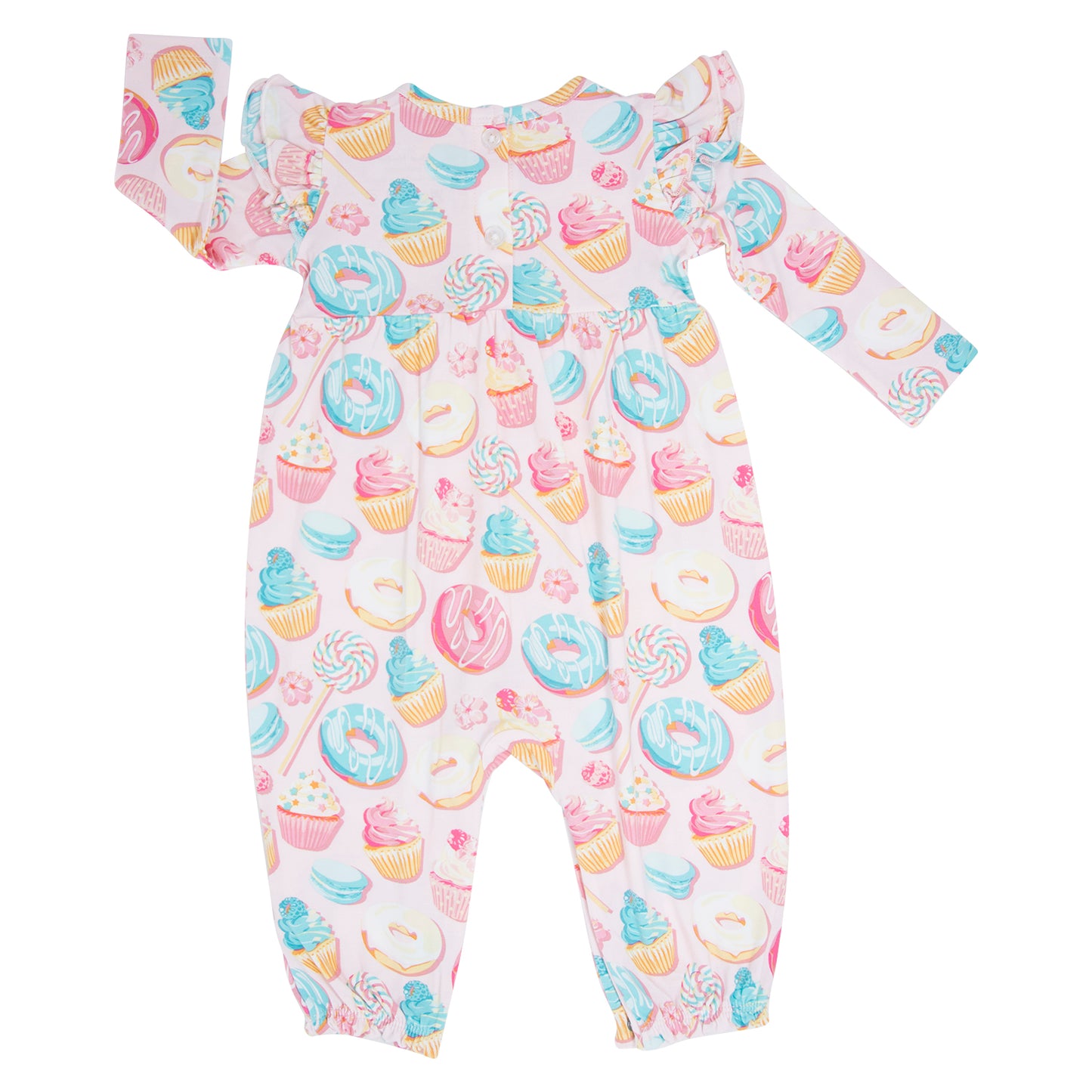 Sweet Bamboo - Long Sleeve Flutter Sleeve Romper - Sweet Tooth