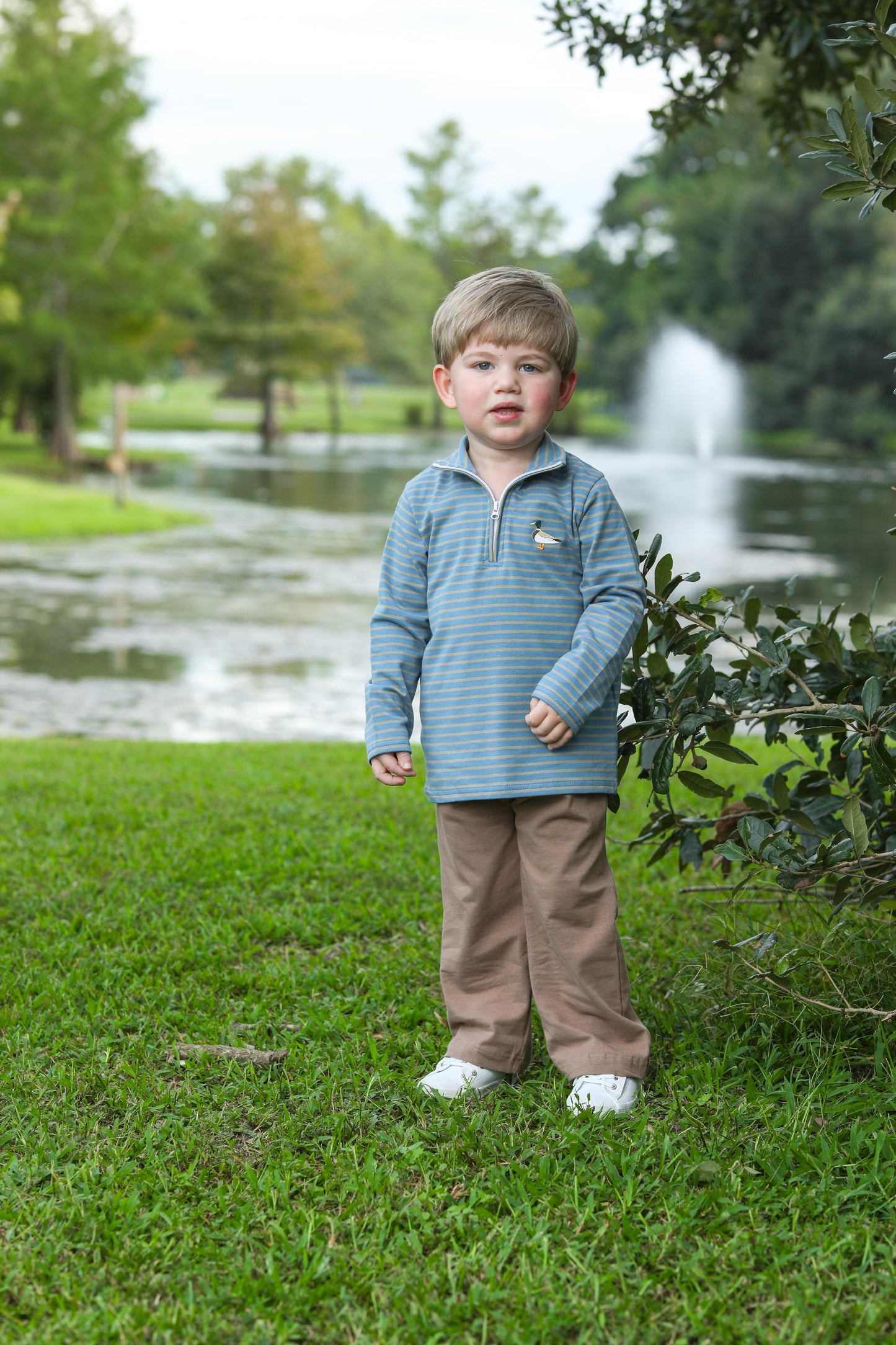 Mallard Duck Embroidery 1/4 Zip Pullover