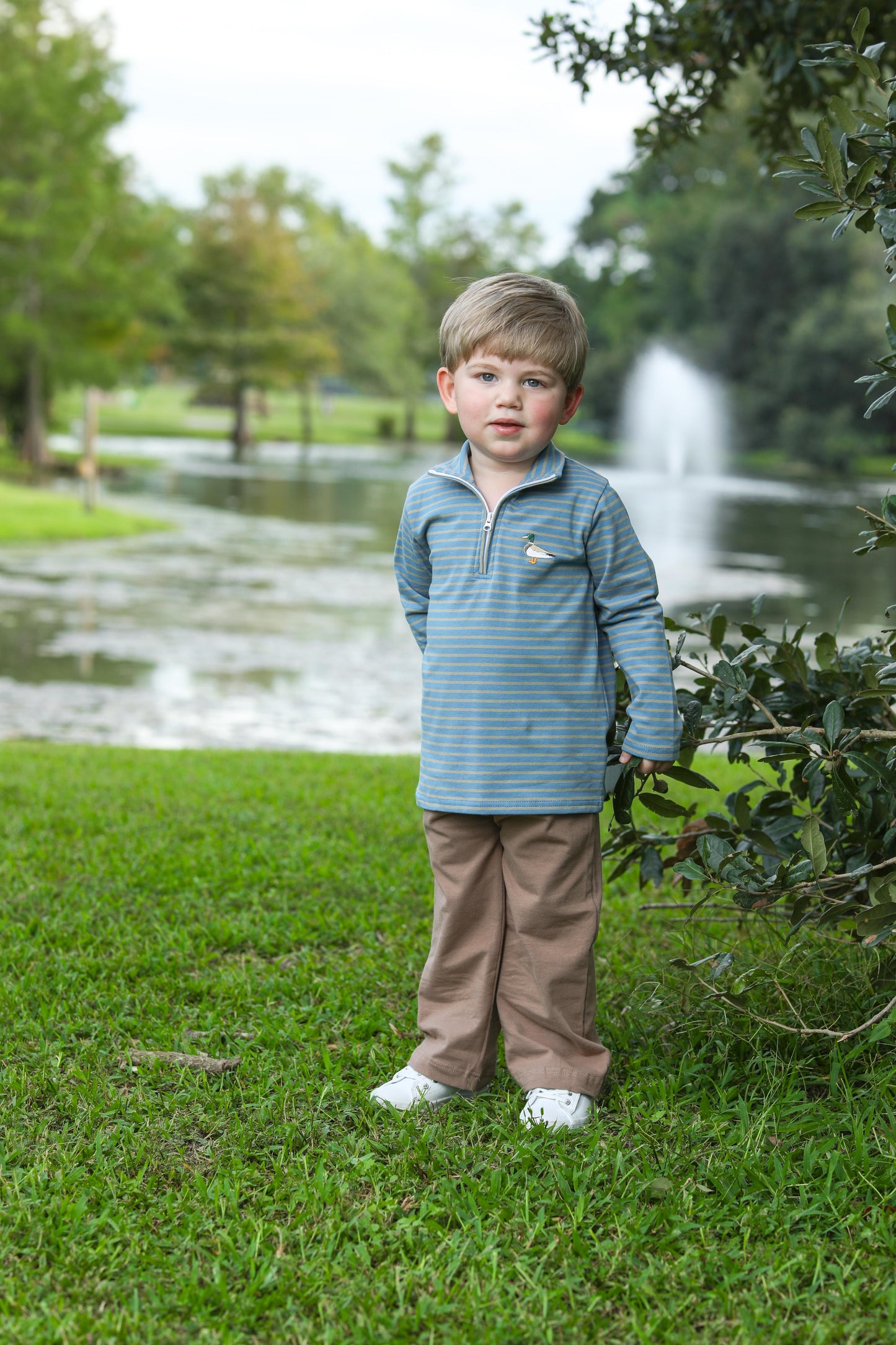 Mallard Duck Embroidery 1/4 Zip Pullover