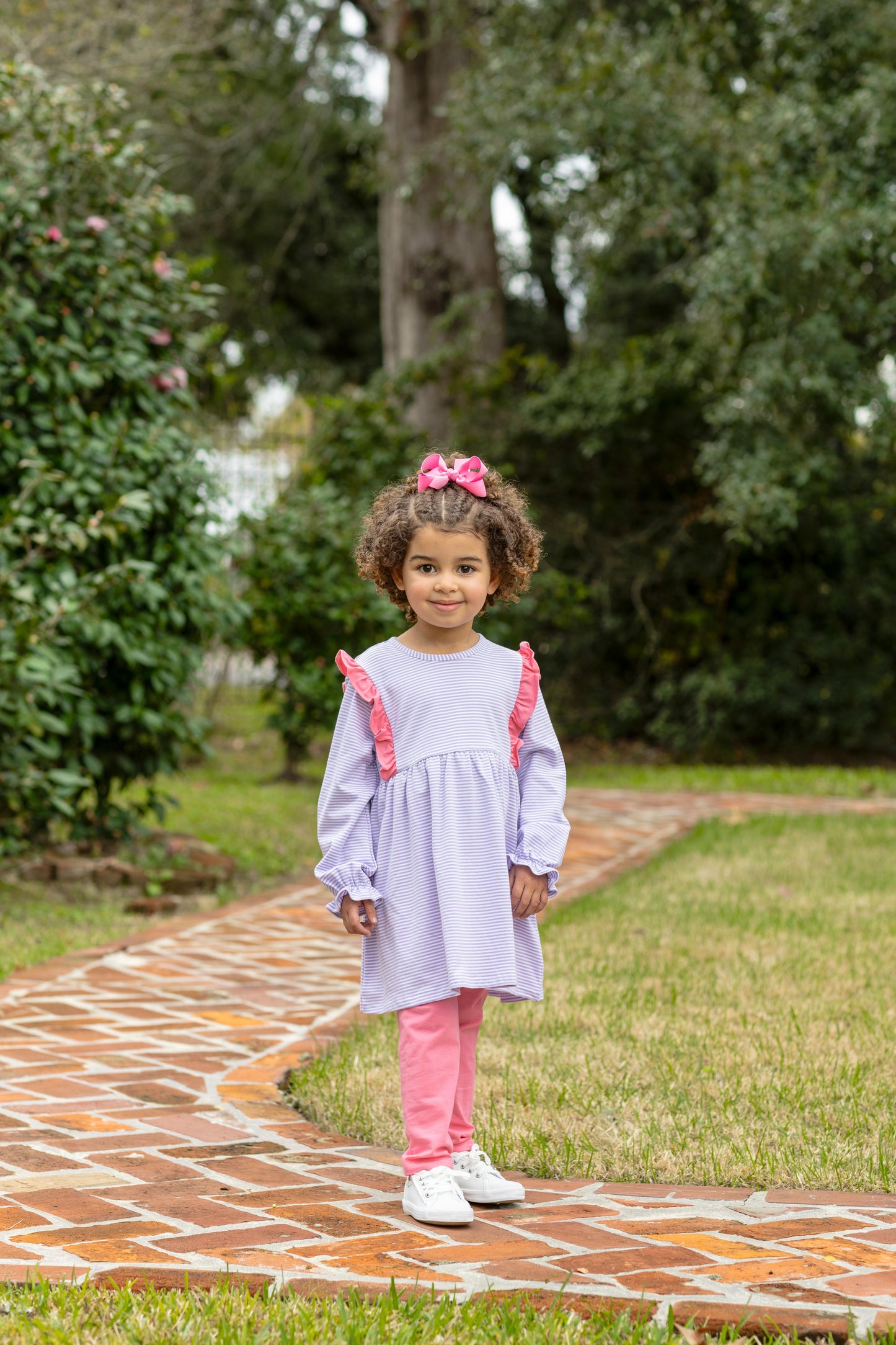 Olivia Pant Set- Lavender Stripe/Pink