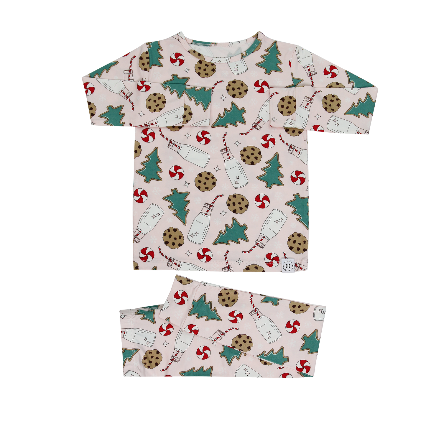Sweet Bamboo - Big Kid Pajama - Santa's Cookie Pink