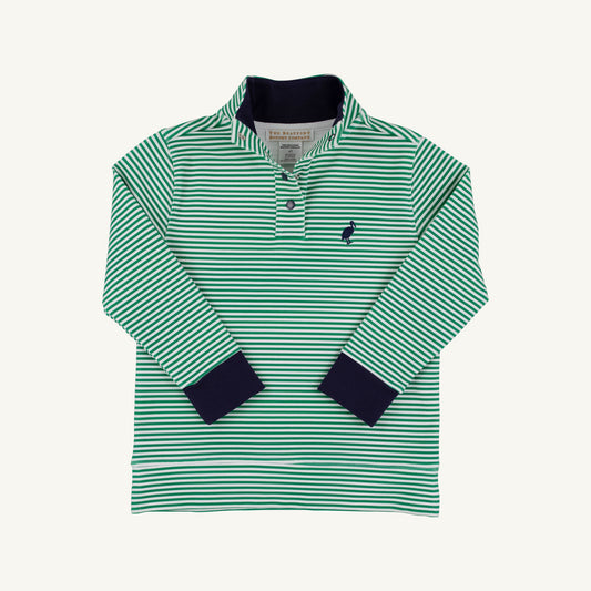 TBBC | Pendleton Popped Collar - Kiawah Kelly Green Stripe and Nantucket Navy