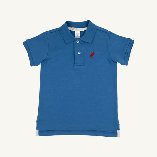 Prim & Proper Polo - Wood Boat Blue with Richmond Red Stork
