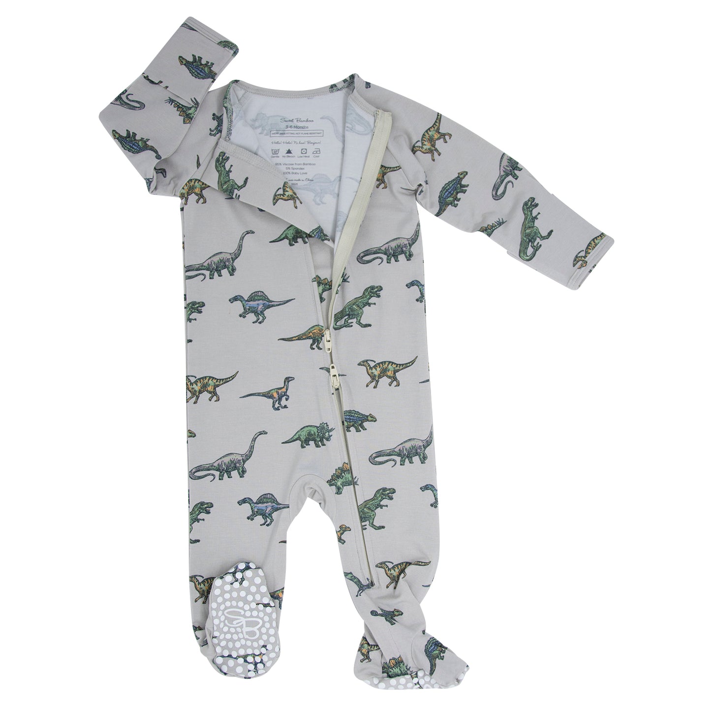 Sweet Bamboo | Zipper Footie - Legendary Dinos