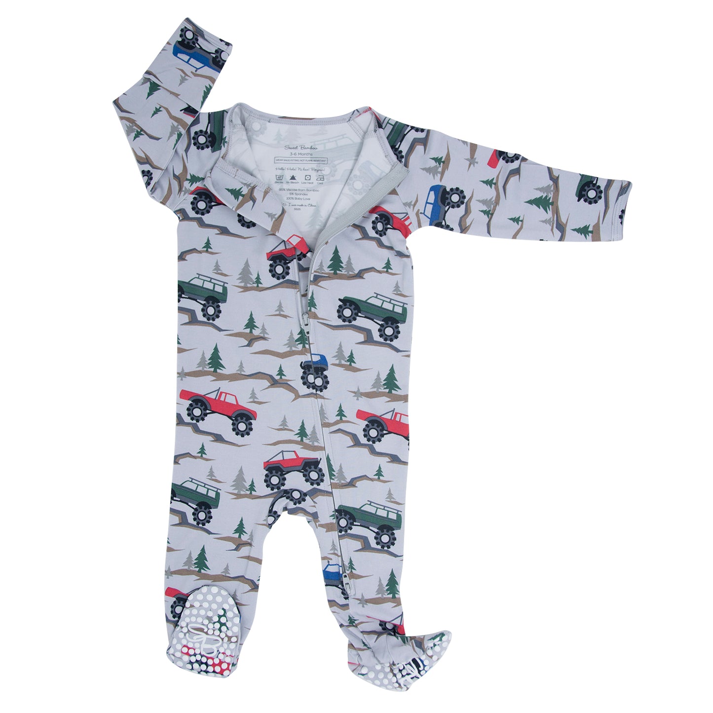 Sweet Bamboo | Zipper Footie - Over The River