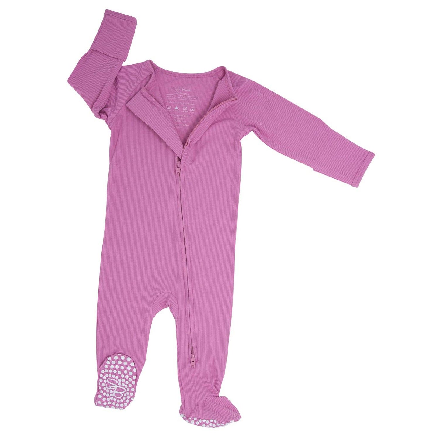 Sweet Bamboo - Zipper Footie - Cashmere Rose Ribbed