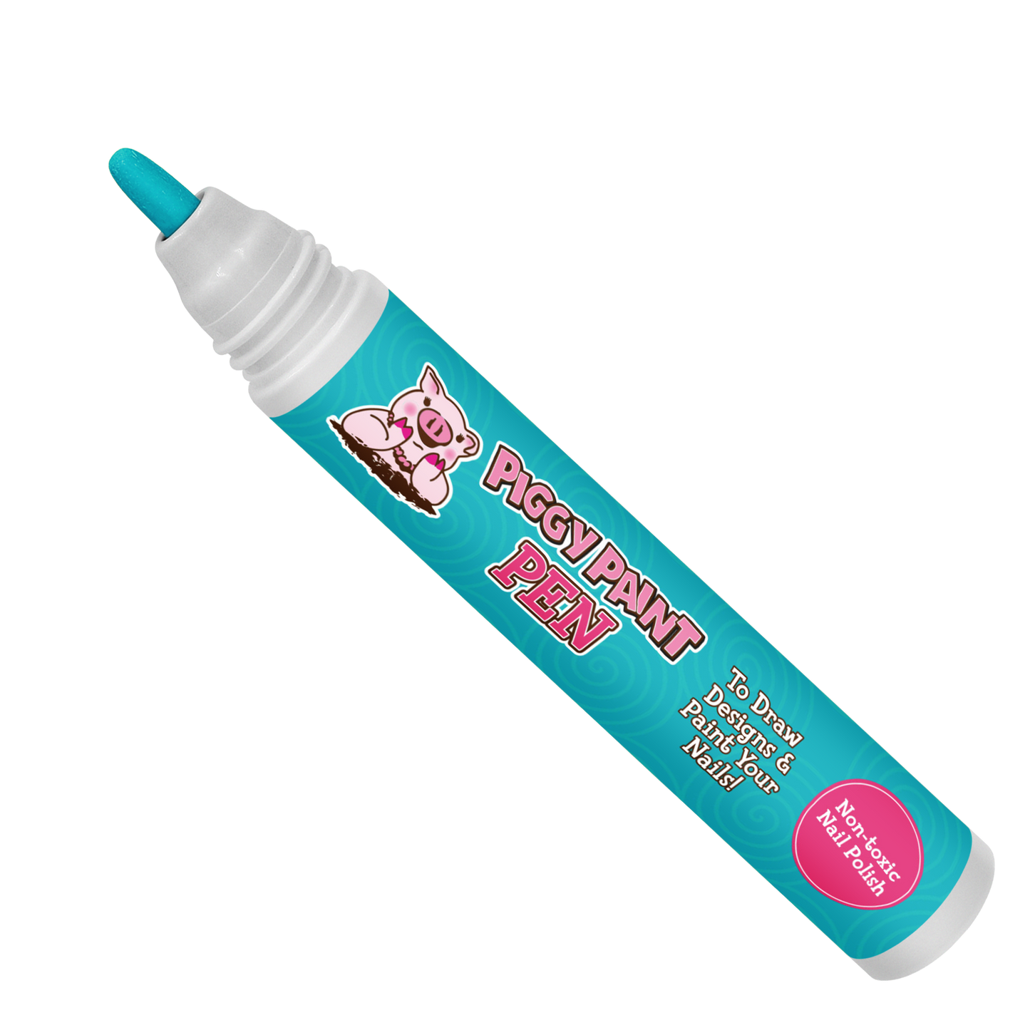 Piggy Paint - Twirly Teal Piggy Paint Pen - Kids Non-toxic Nail Polish