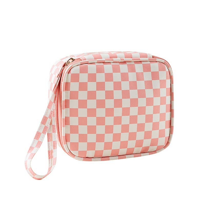 Checkered Gingham Cosmetic Pouch