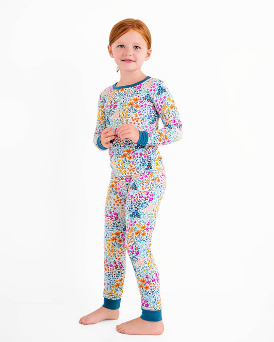 Whispering Wildflowers Long Sleeve Kids Bamboo Pajama Set