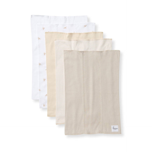 Golden Bee Burp Cloths 5 Pack | Organic Cotton