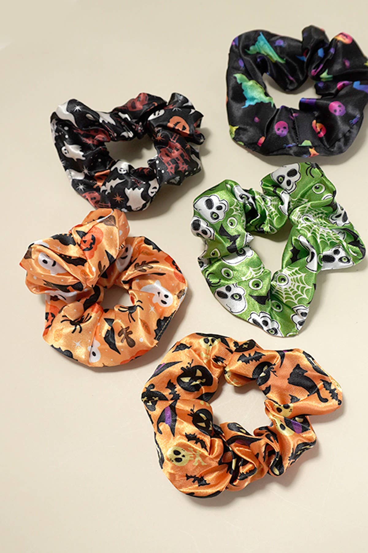 Satin Halloween Hair Scrunchies Set