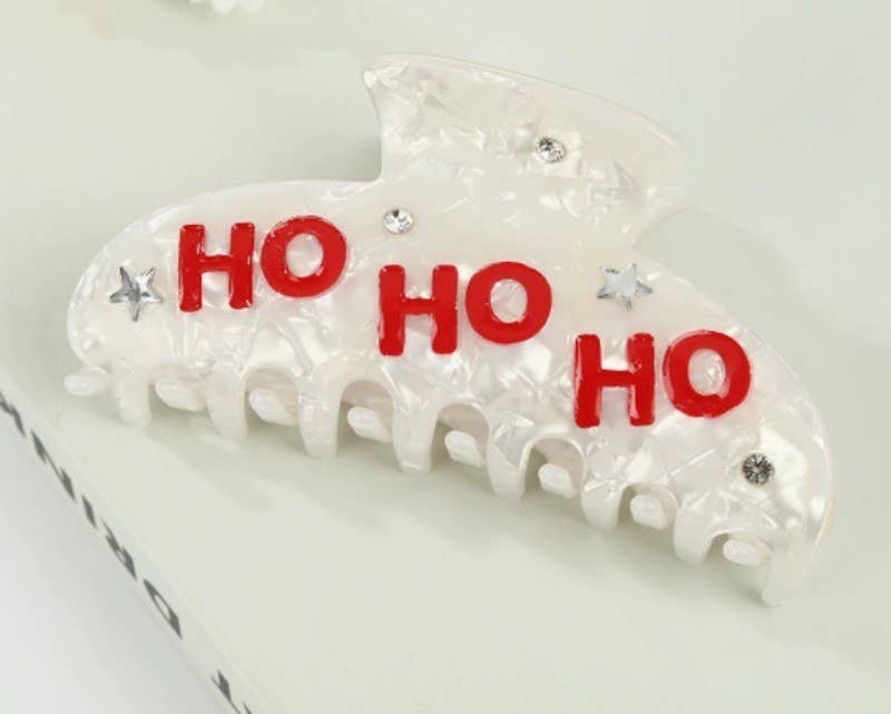 Christmas Hair Claw Clips - Jingle, Ho Ho Ho, Joy