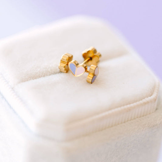 Pierced Co | Micro Heart Duo Stud Earrings