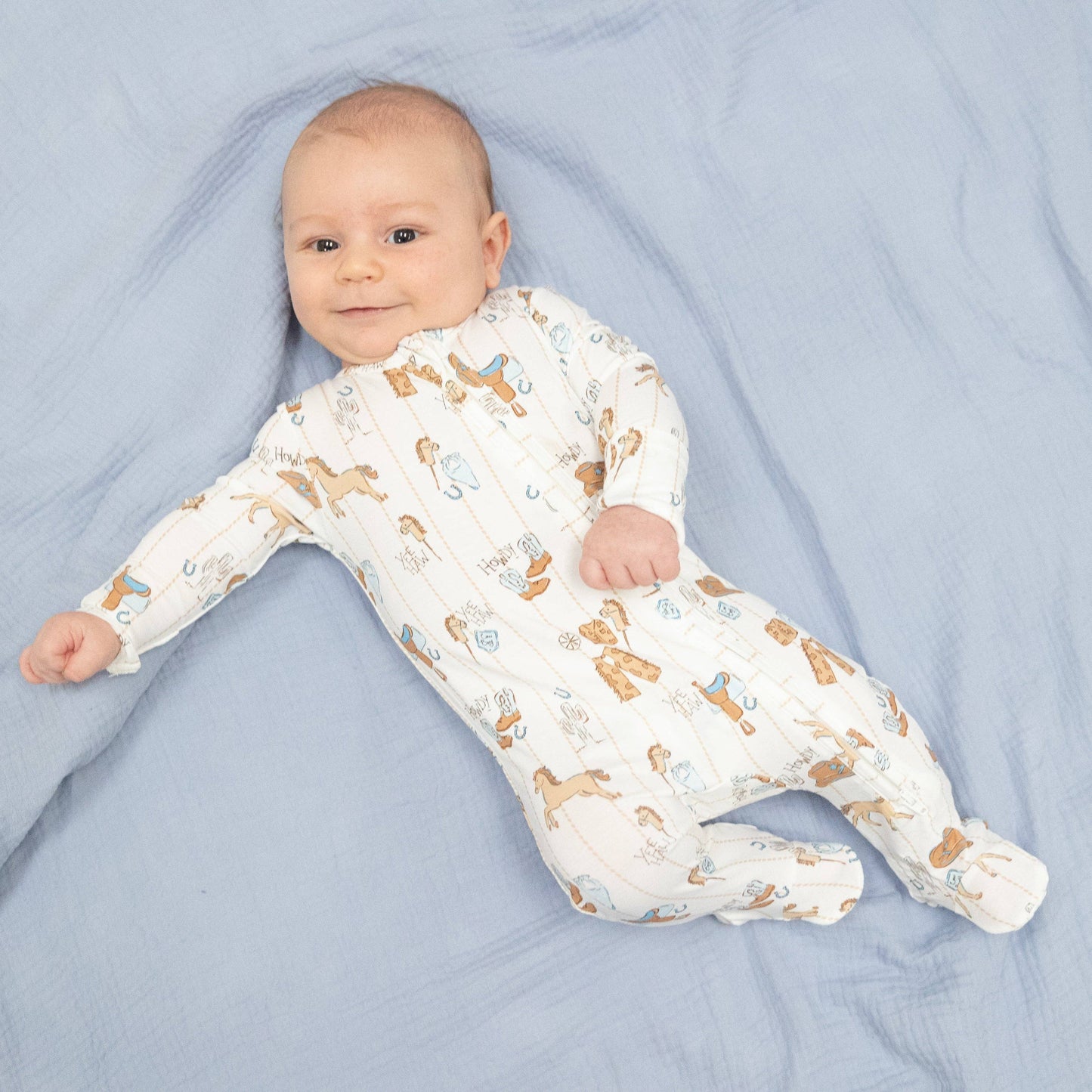Angel Dear | Cowboy Nursery - 2 Way Zipper Footie