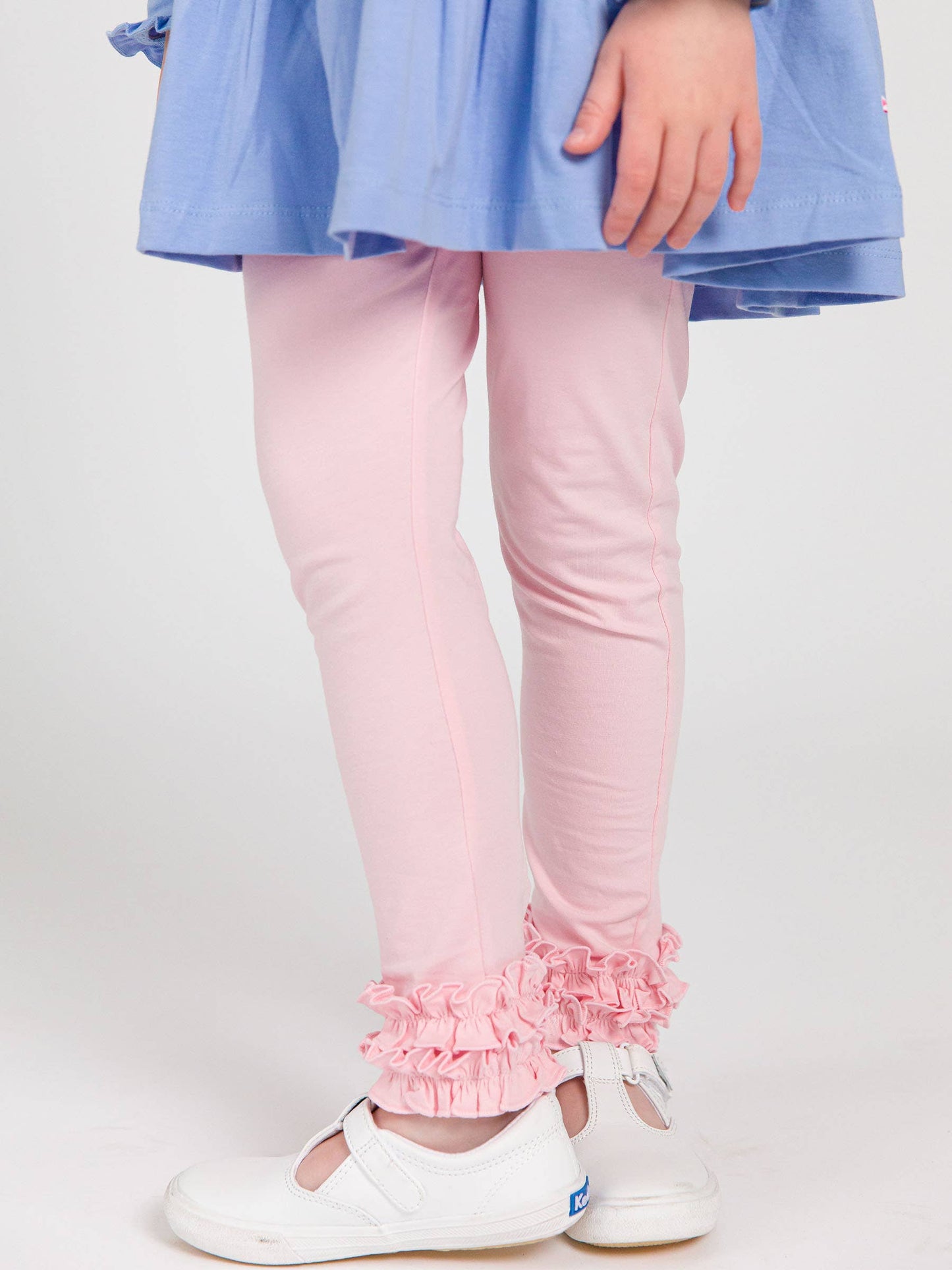 RuffleButts + RuggedButts - Girls Pink Classic Ruffle Leggings