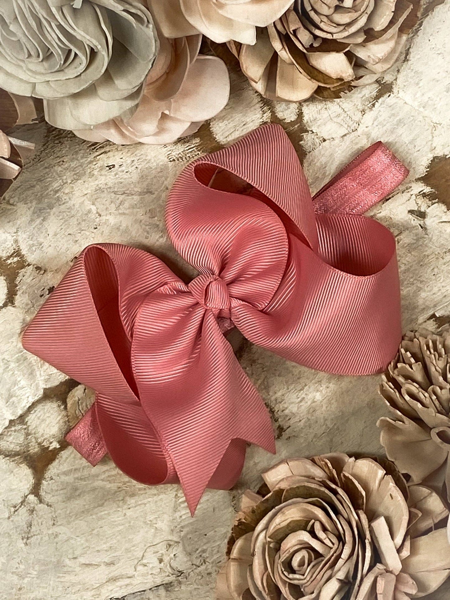 Classic Grosgrain Hair Bow - Satin Headband - 4.5"
