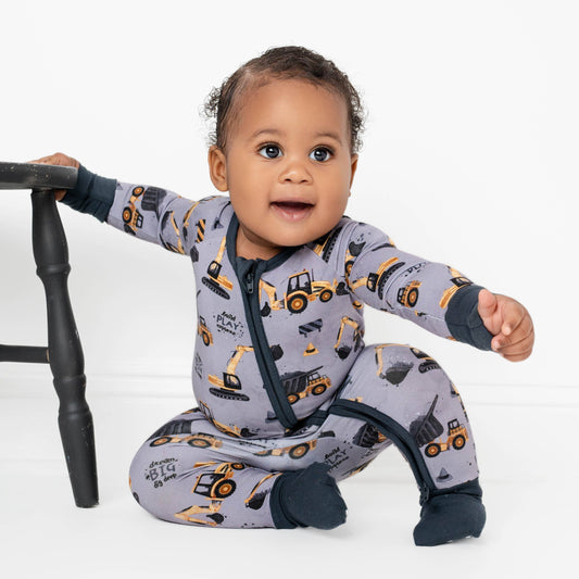 Snooze Crew Baby Bamboo Zipper Romper Pajama Set