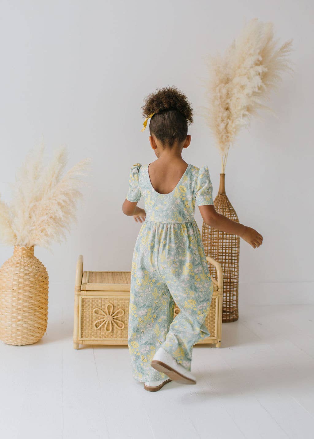 Ollie Jay | Puff Leggy Romper in Sunlit Sage