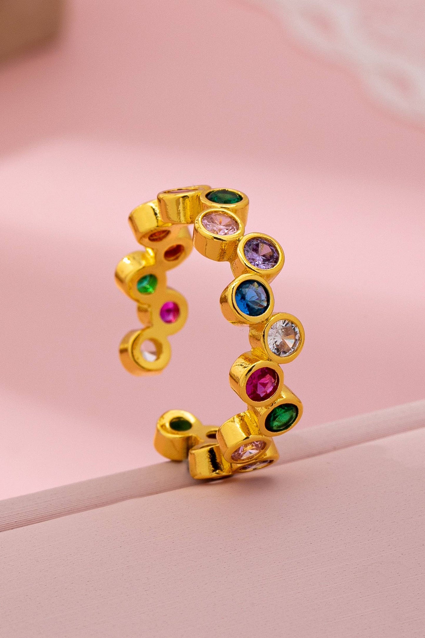 Multicolor Gemstone Beaded Ring