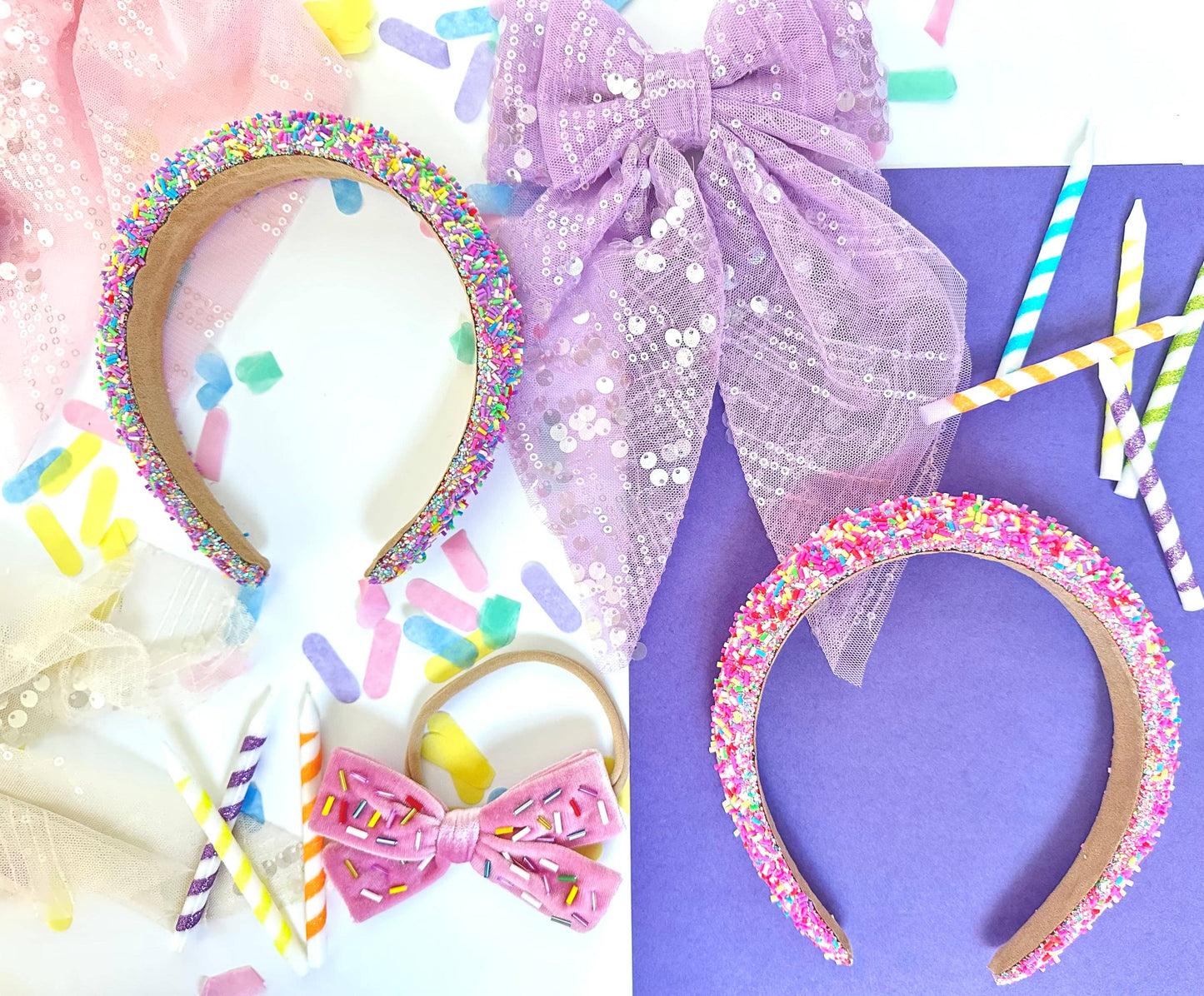 Purple Sequin Extra Bow