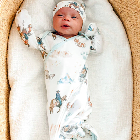 Copper Pearl | Newborn Knotted Gown - Boone