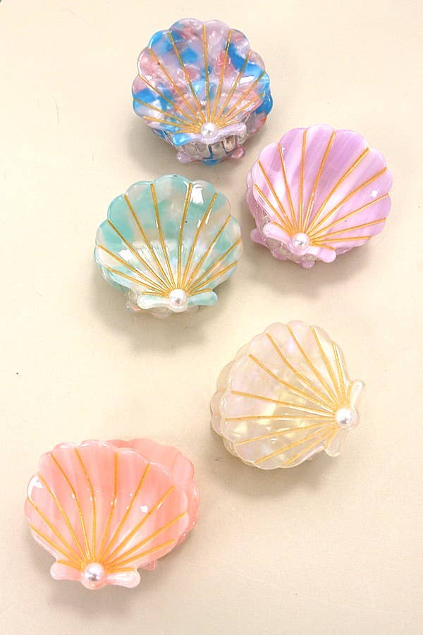 Coastal Whisper Seashell Claw Clips