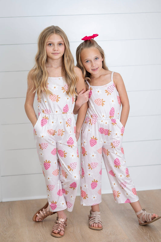 Millie Pink Strawberry Jumpsuit