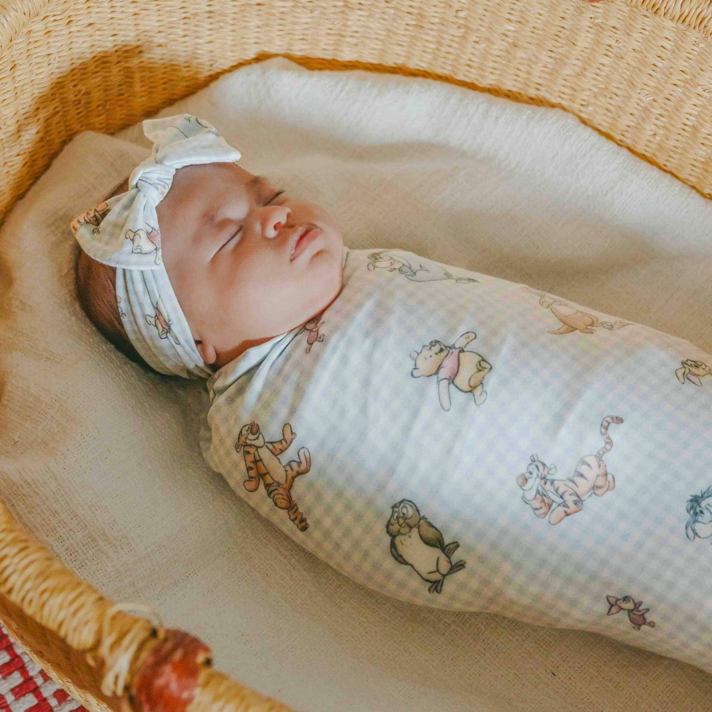 Copper Pearl | Knit Swaddle Blanket - Winnie the Pooh and Friends