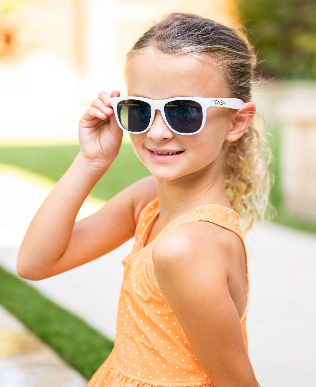 RuffleButts + RuggedButts - Kids White Sunglasses