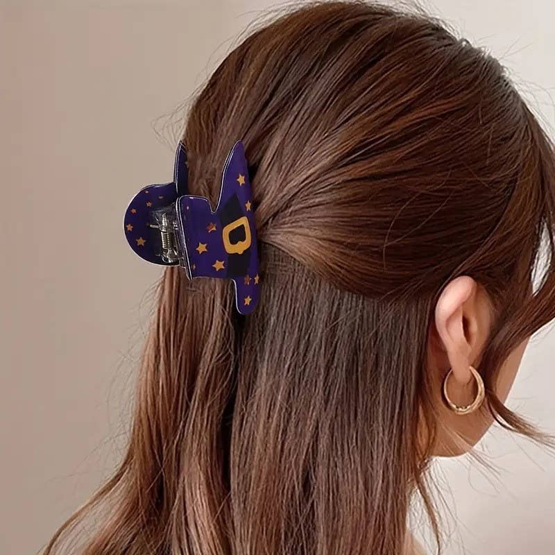 Halloween Witch Hat Hair Claw Clips