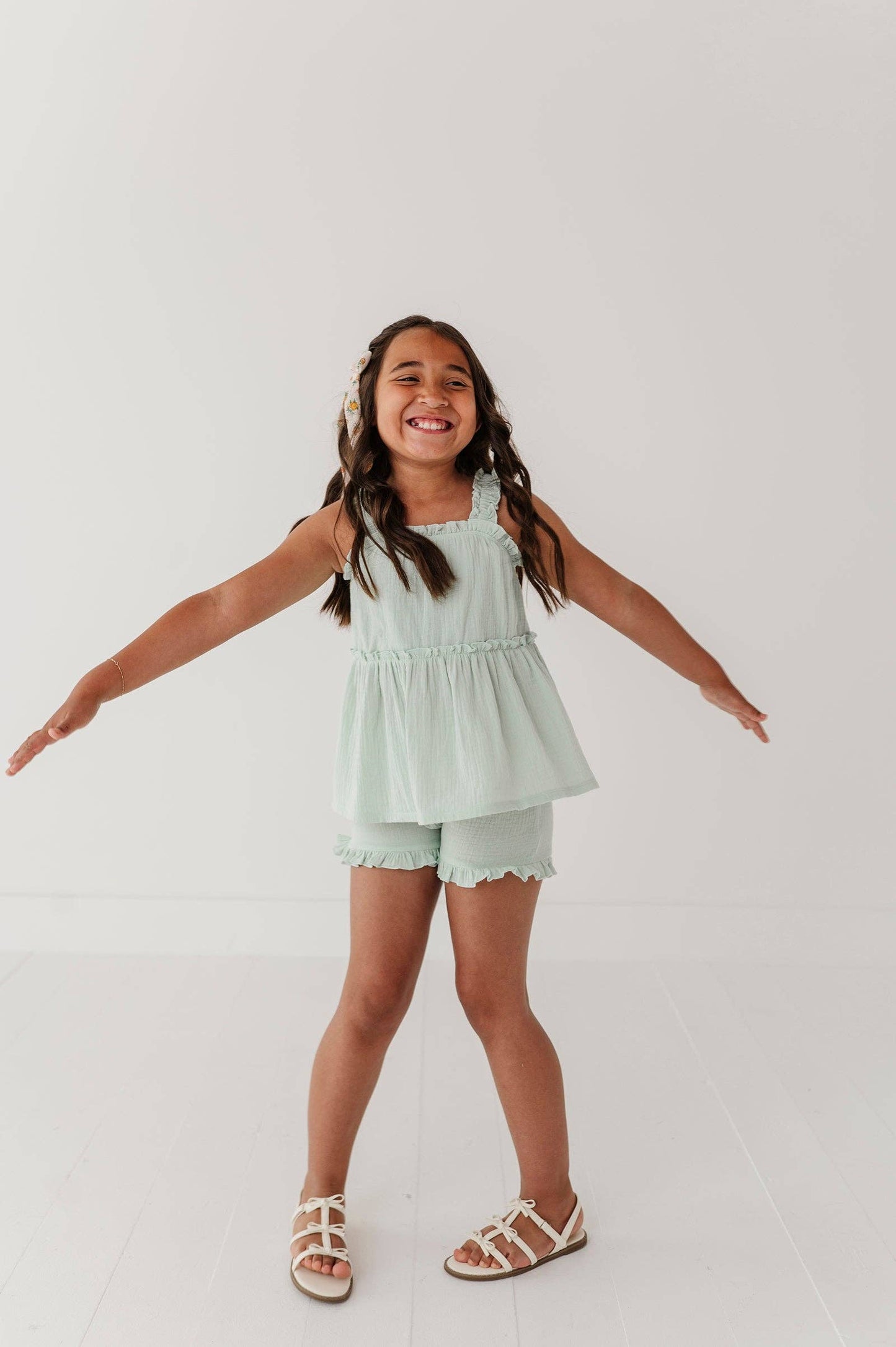 Avery & Alexander Ruffle Gauze Tank