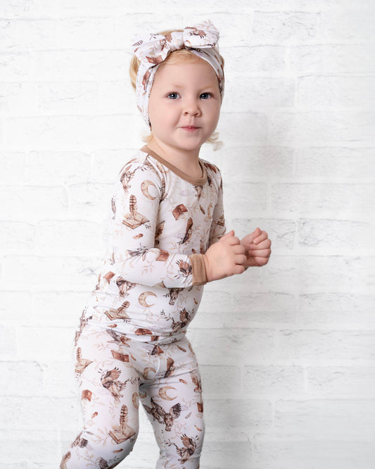 Feathers and Fables（Owl）TENCEL™ Modal Long Sleeve Kids Pajama Set