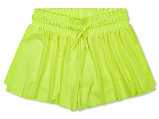 Neon Yellow Butterfly Shorts