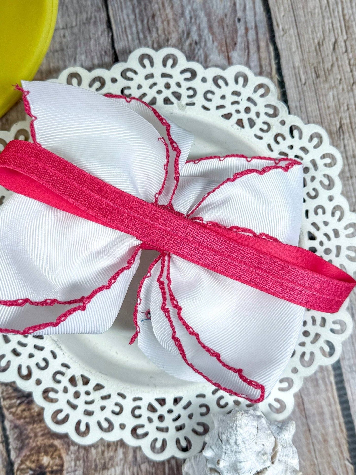Fishies Embroidered Moonstitch Hair Bow