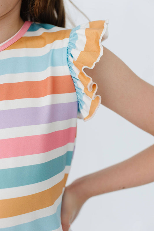 Striped Ruffle Tee