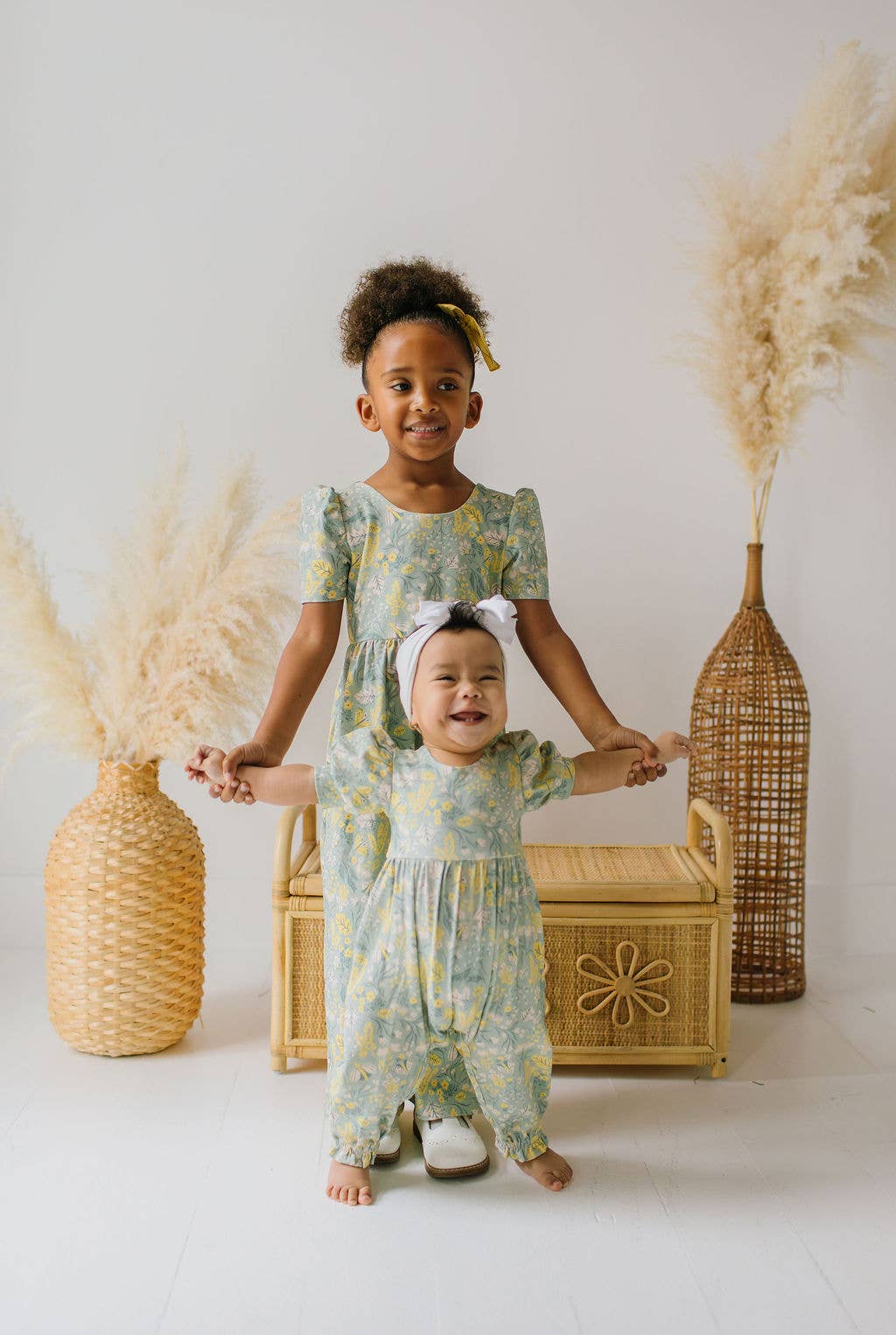 Ollie Jay | Puffed Rosie Romper in Sunlit Sage